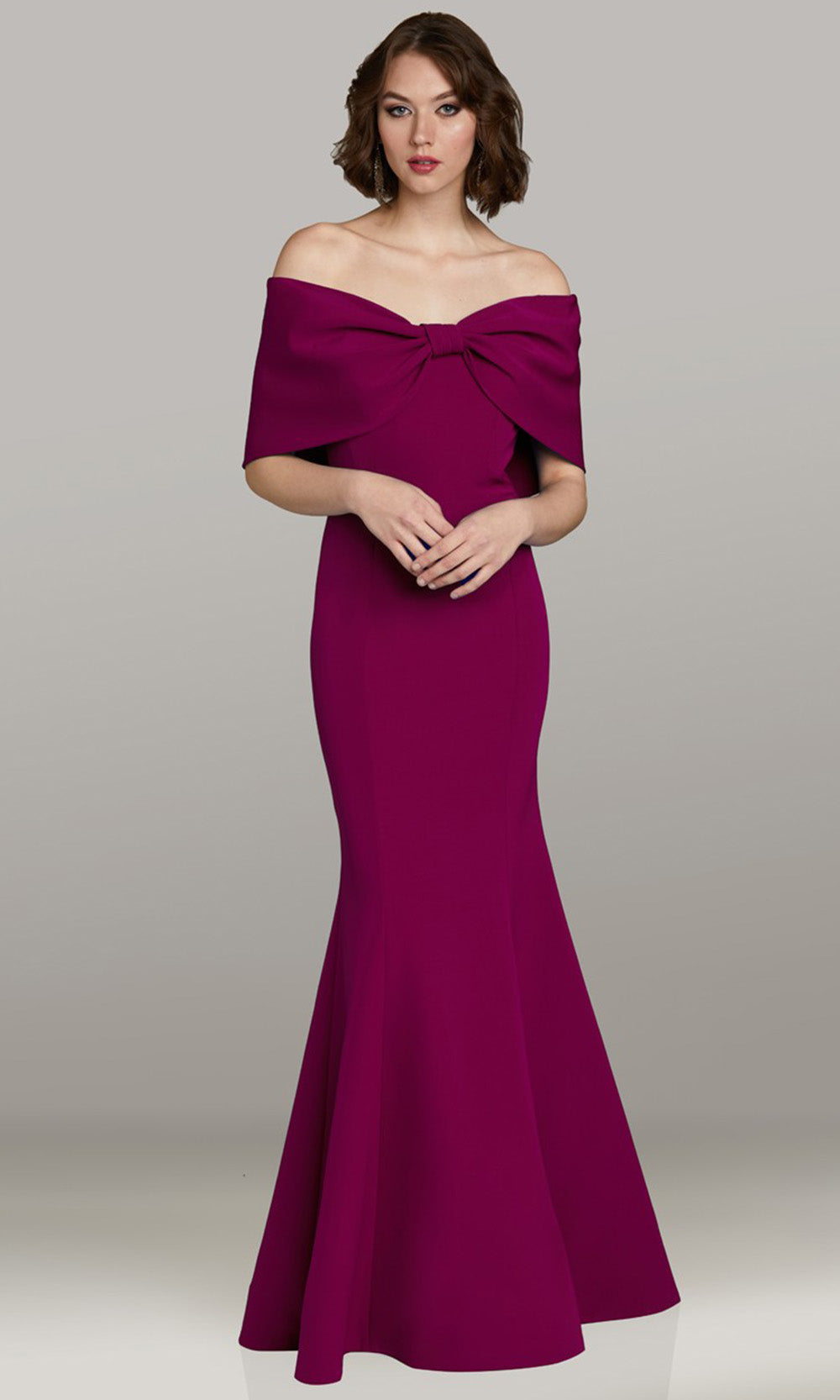 Gia Franco 12470 - Seamed Bodice Off Shoulder Long Gown Formal Gowns in Fuchsia 