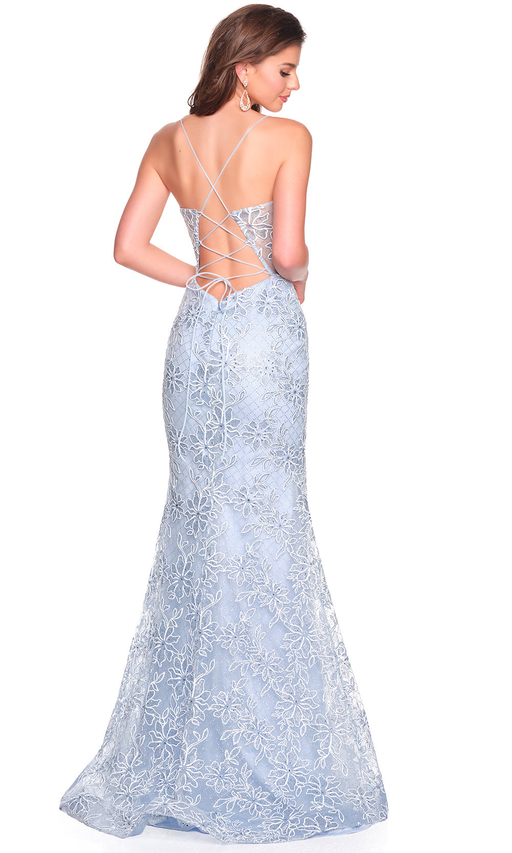 Dave & Johnny 12472 - Illusion Bodice Floral Sheath Dress Prom Dresses