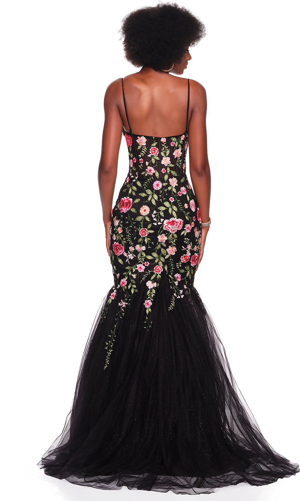 Dave & Johnny 12488 - Floral Embellished Mermaid Sleeveless Dress Prom Dresses