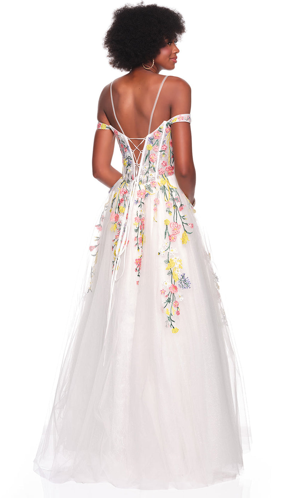Dave & Johnny 12489 - Embroidered Floral A-Line Layered Dress Prom Dresses