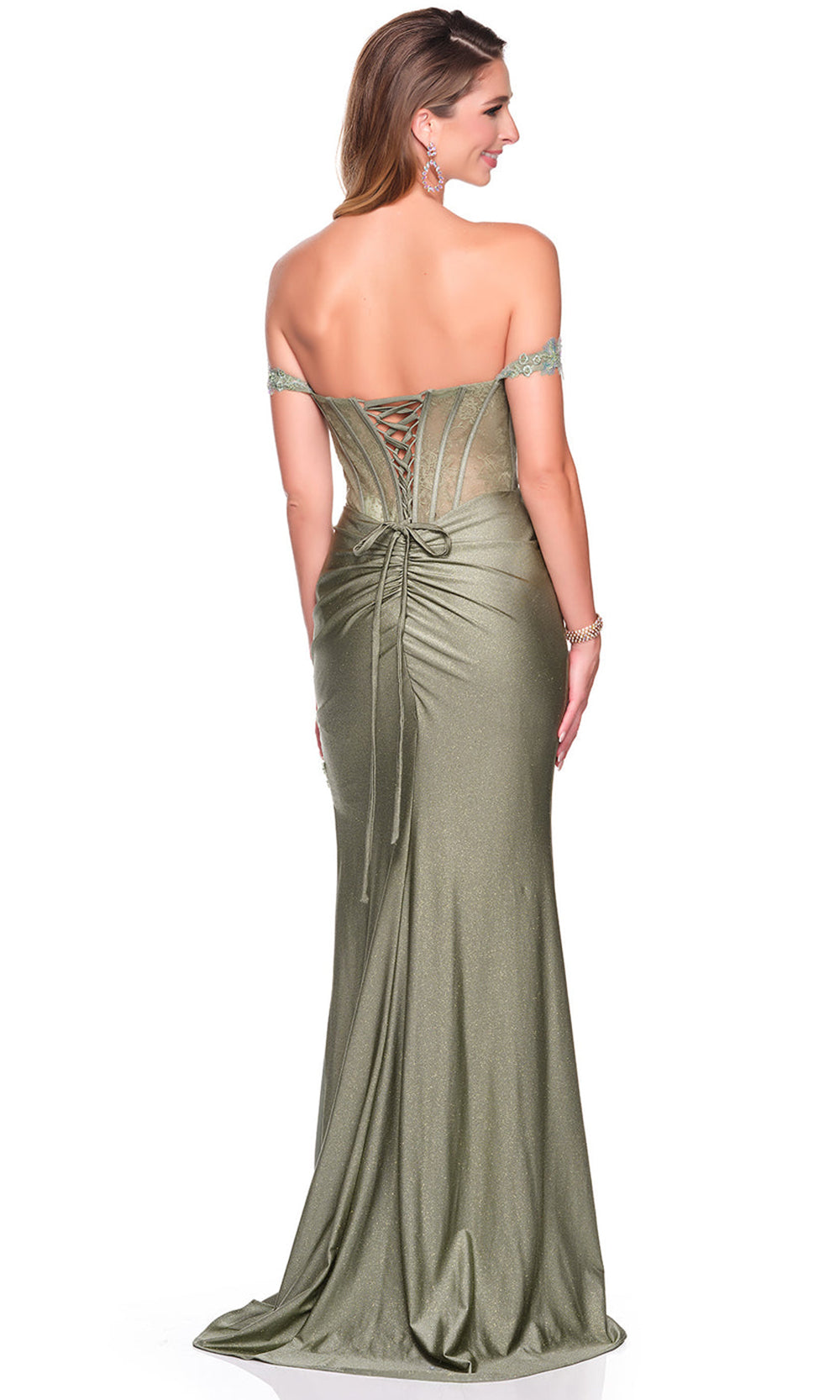 Dave & Johnny 12490 - Fitted Embroidered High Slit Dress Prom Dresses
