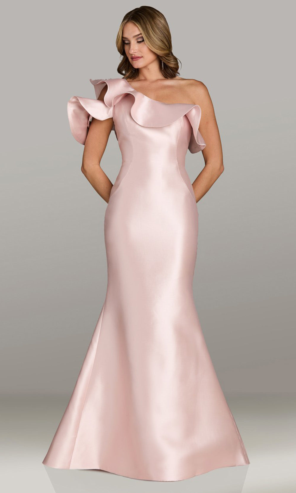 Gia Franco 12504 - Cutout Sleeve Trumpet Evening Gown Formal Gowns in Blush 