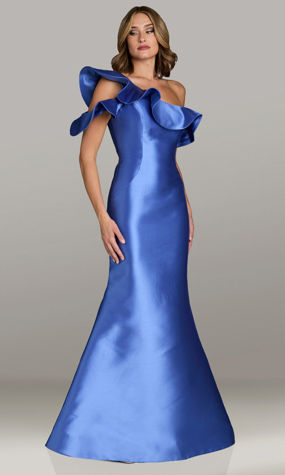 Gia Franco 12504 - Cutout Sleeve Trumpet Evening Gown Formal Gowns in Peri 