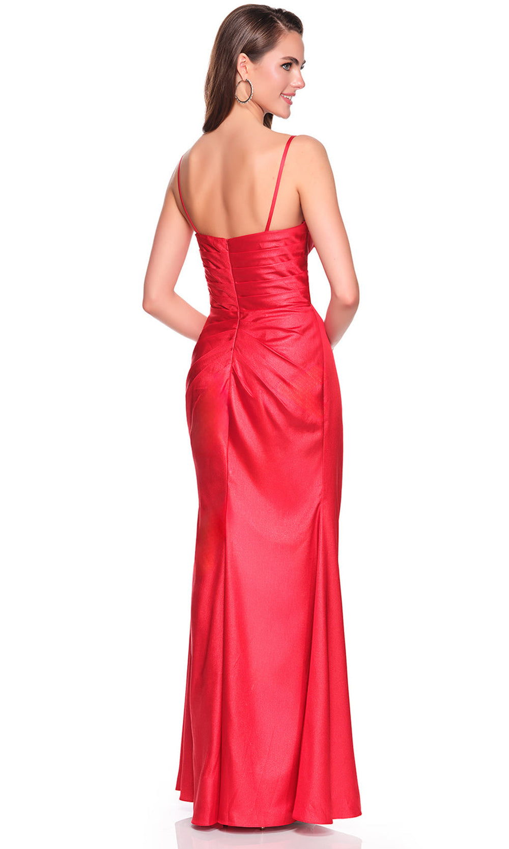 Dave & Johnny 12528 - Ruched Spaghetti Strap Prom Gown Prom Dresses