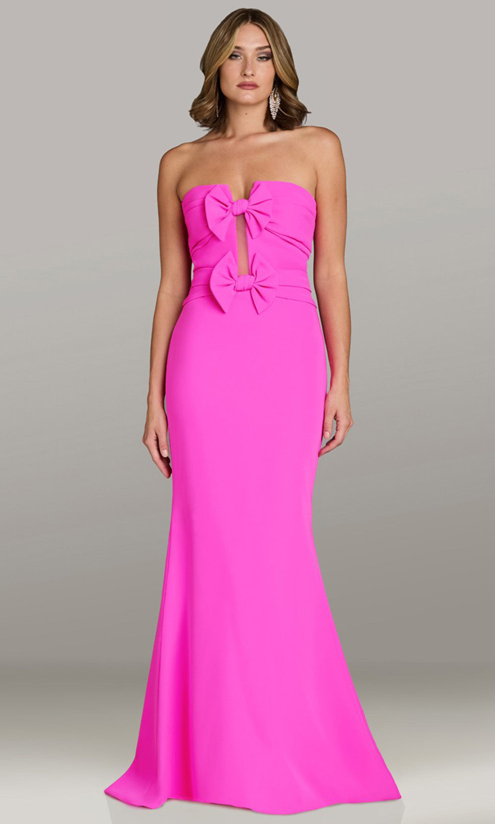 Gia Franco 12541 - Strapless Fitted Evening Dress with Bows Mother of the Bride Dresses in Hot Pink