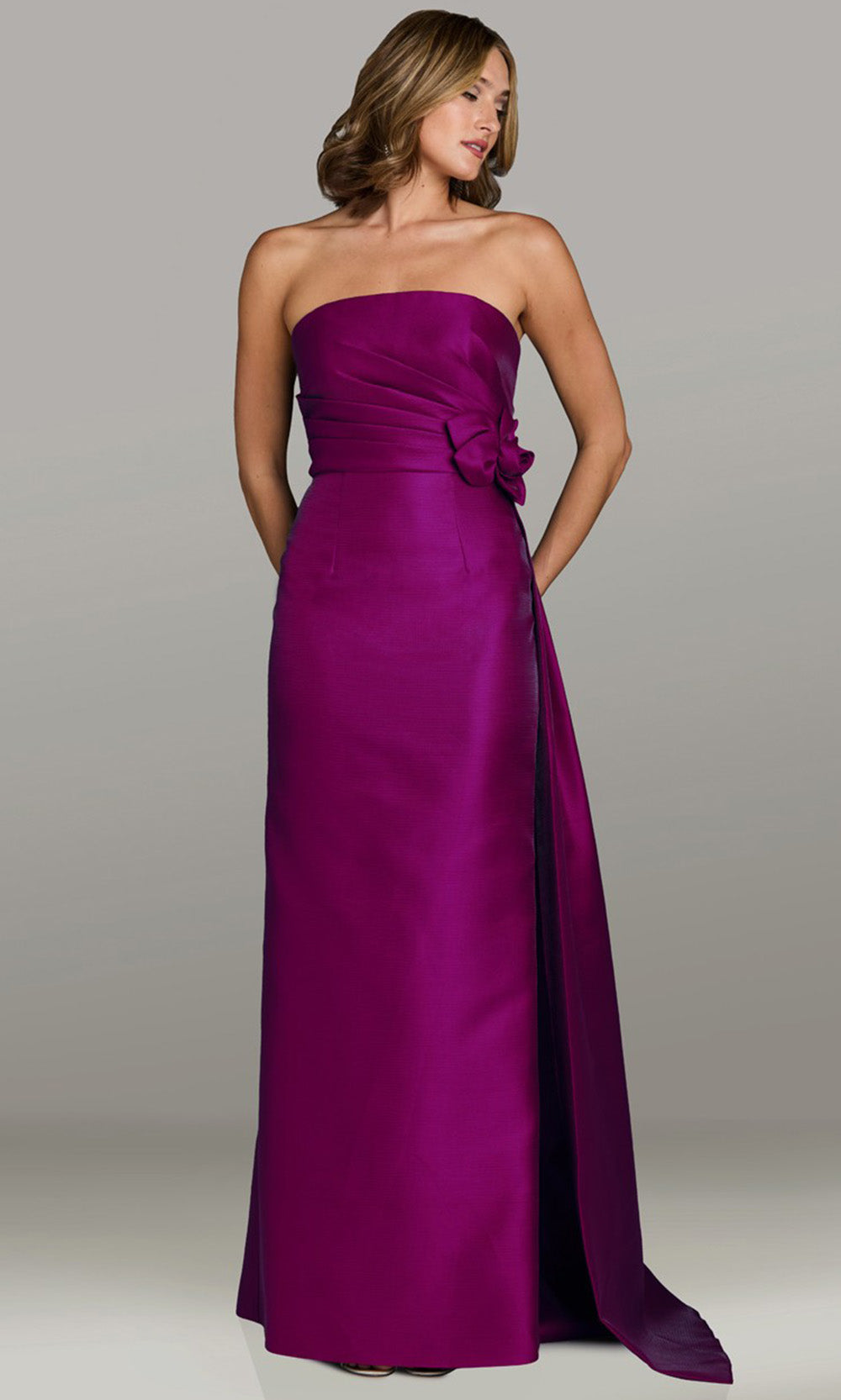 Gia Franco 12549 - Strapless Column Skirt Evening Gown In Magenta