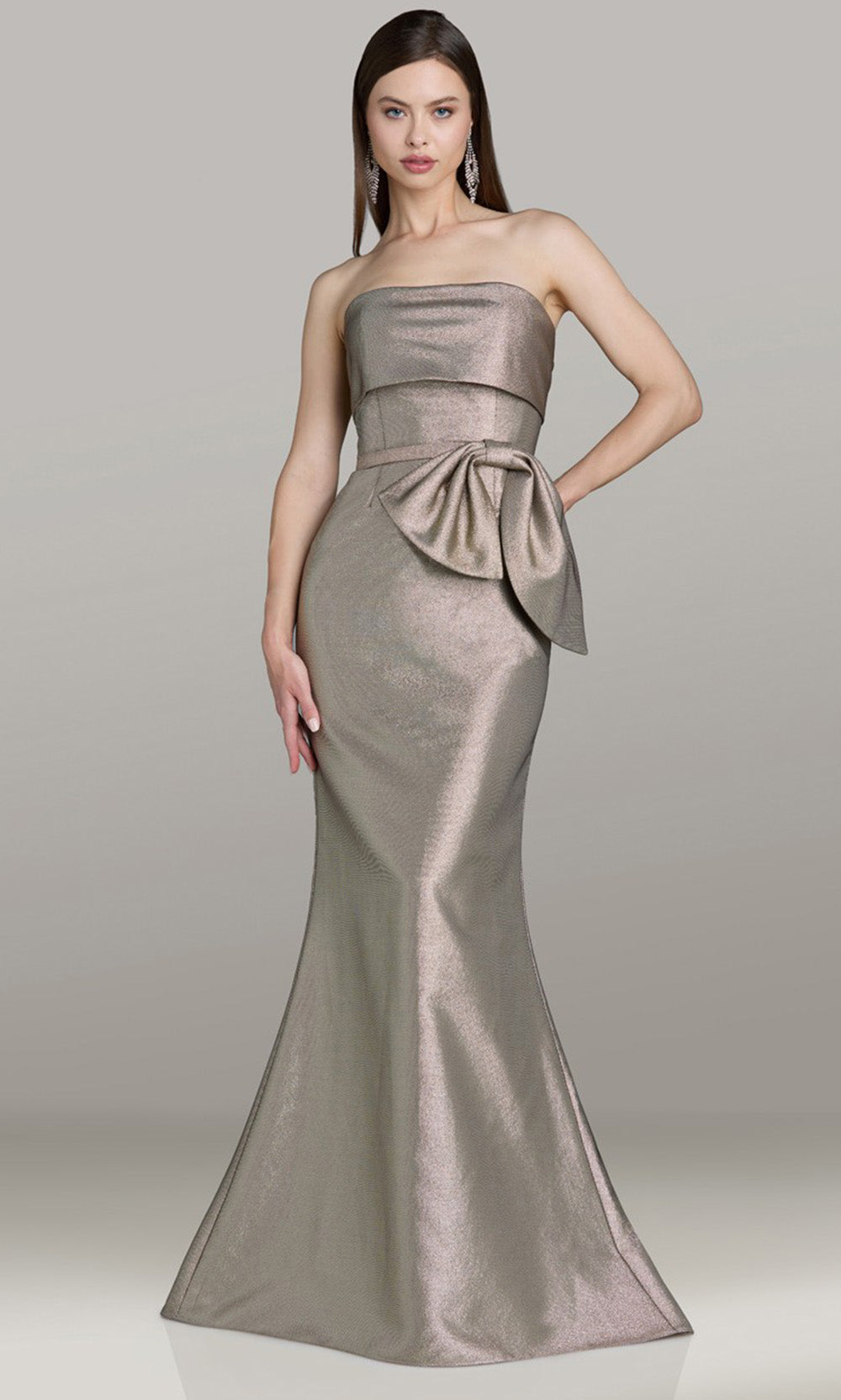 Gia Franco 12562 - Mermaid Folded Neckline Evening Dress Formal Gowns in Gold 