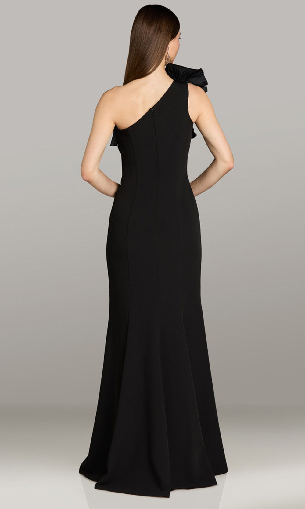 Gia Franco 12563 - Asymmetric Neck Evening Sheath Gown Mother of the Bride Dresses in Black 
