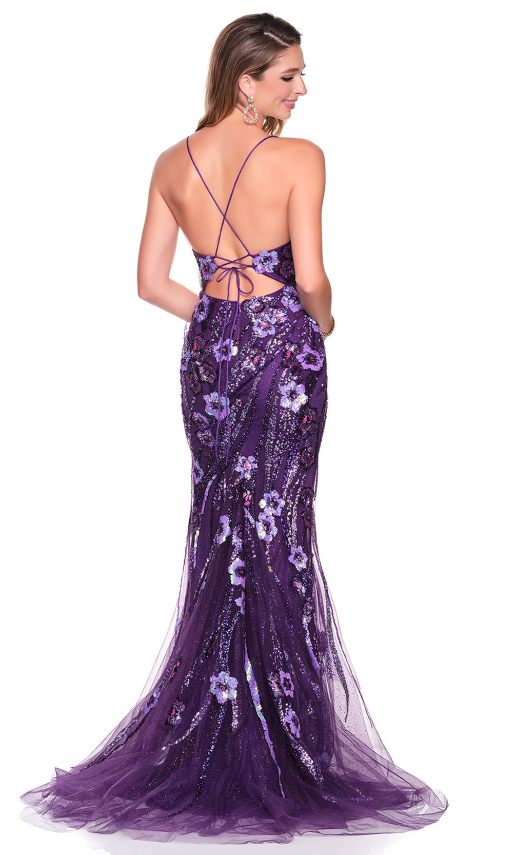 Dave & Johnny 12569 - Illusion Side Panel Embellished Gown Prom Dresses