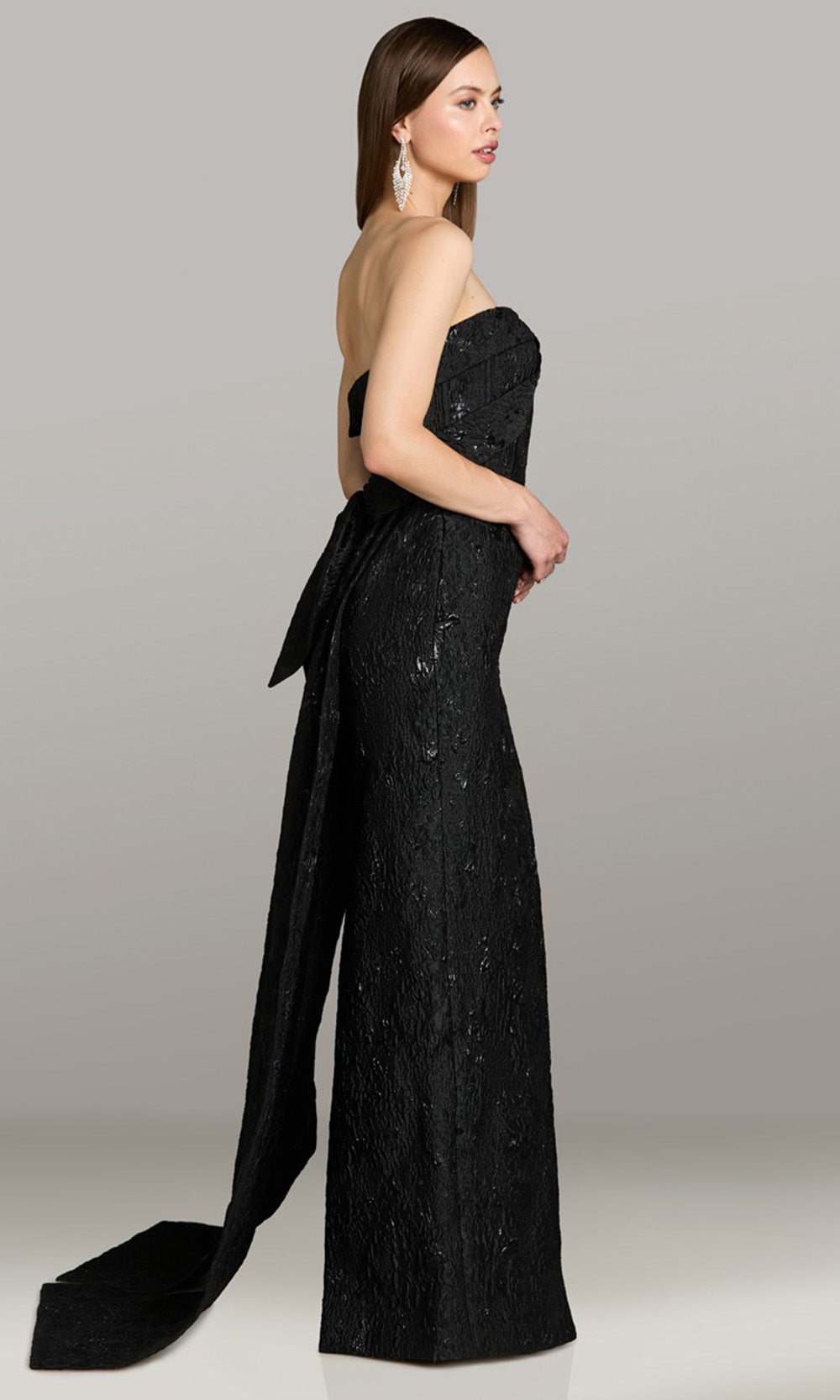 Gia Franco 12571 - Notched Strapless Textured Evening Dress Mother of the Bride Dresses in Black 