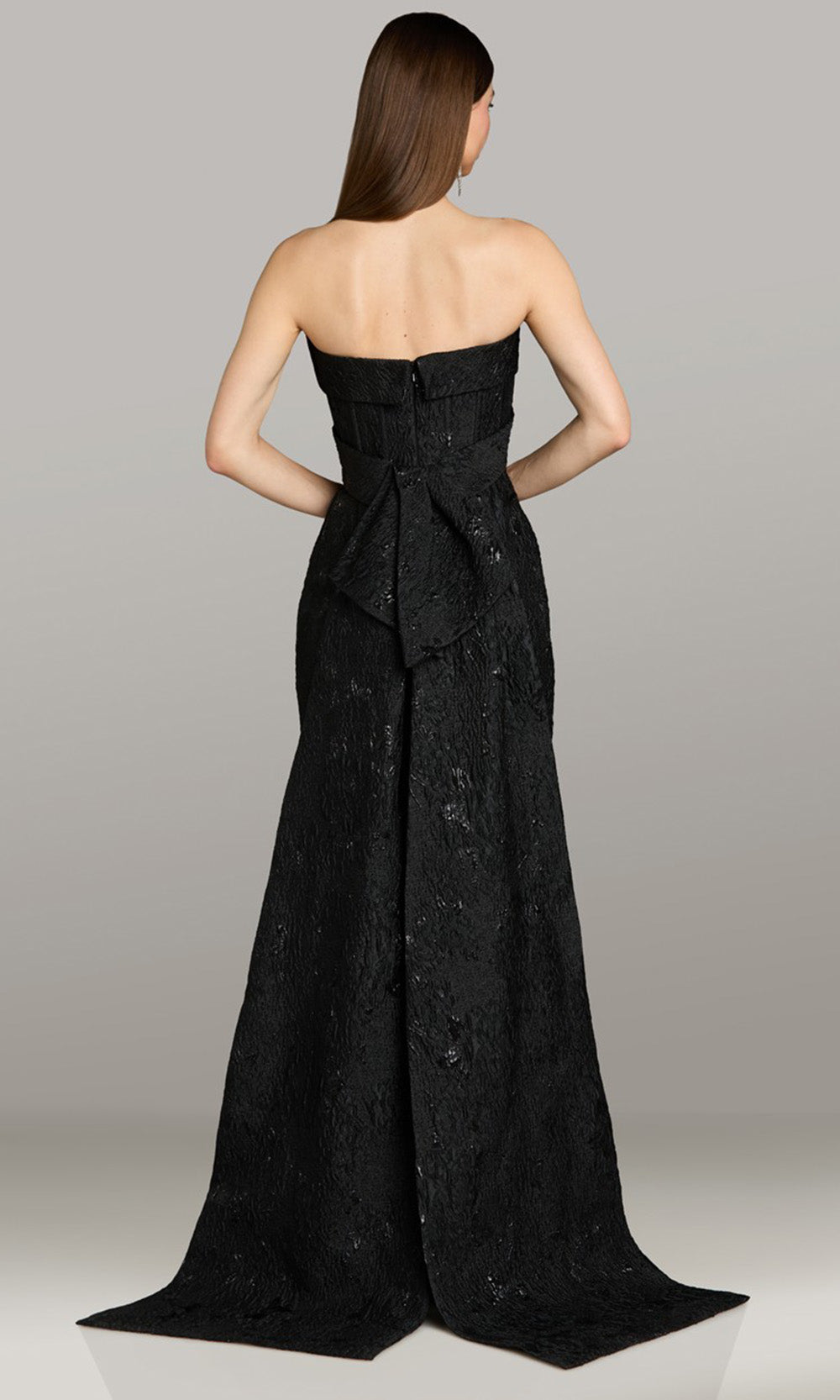 Gia Franco 12571 - Notched Strapless Textured Evening Dress Mother of the Bride Dresses in Black 