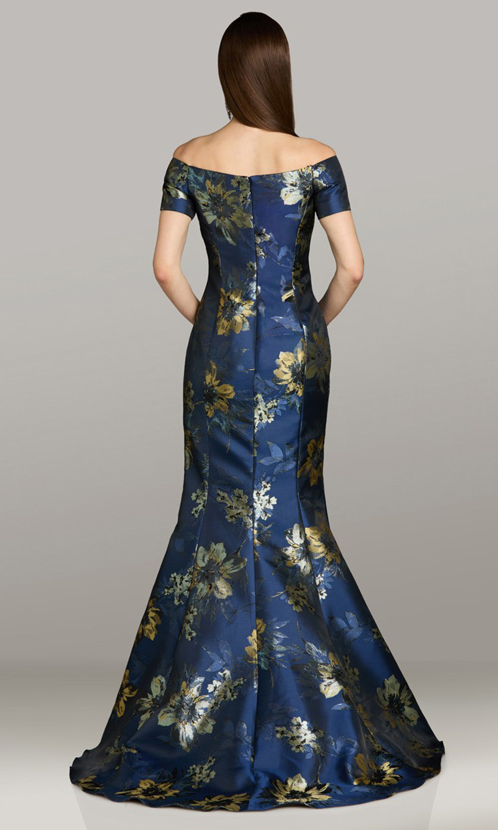Gia Franco 12573 - Wrapped Bodice Off Shoulder Evening Dress Mother of the Bride Dresses in Navy 