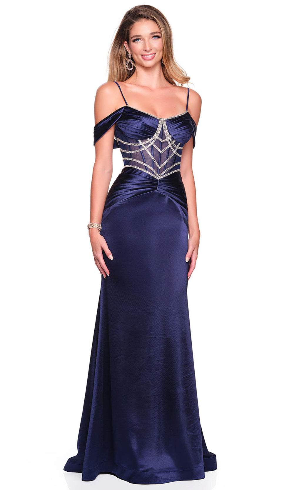 Dave & Johnny 12576 - Scoop Neck Cold Shoulder Prom Gown Prom Dresses