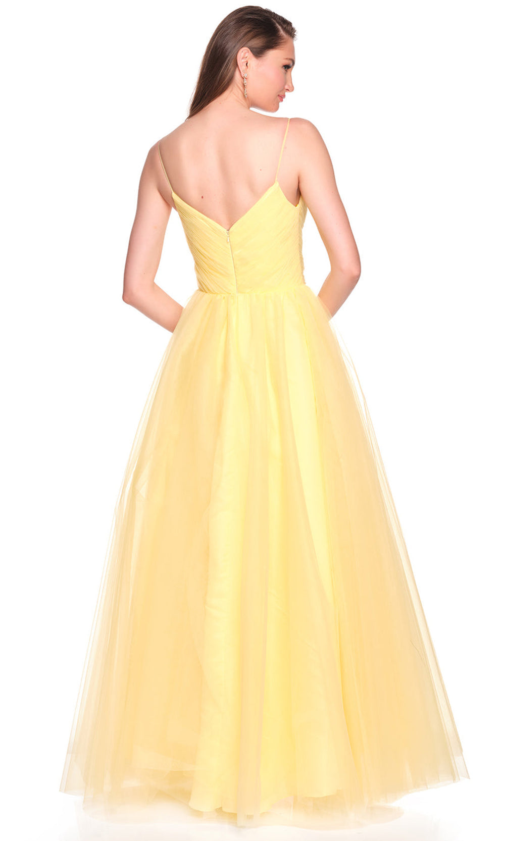 Dave & Johnny 12580 - Ruched V-Neck Layered Ballgown Prom Dresses