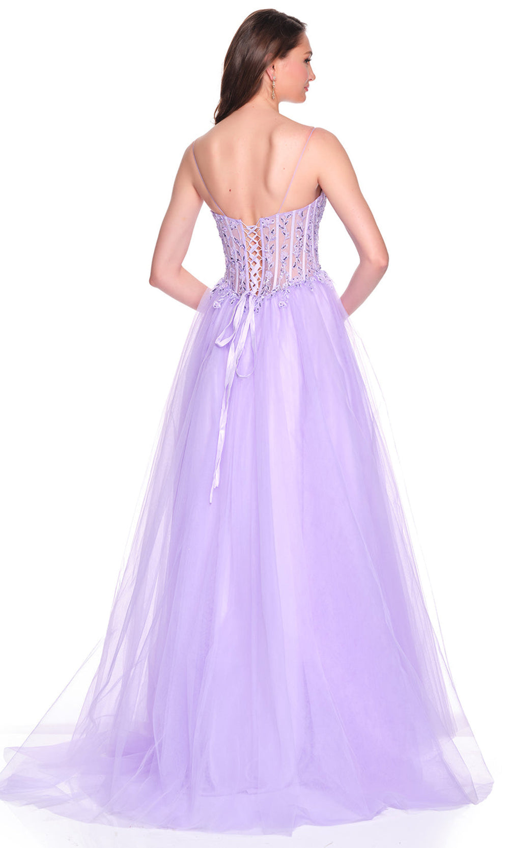 Dave & Johnny 12581W - Sweetheart Basque Layered Tulle Gown Prom Dresses