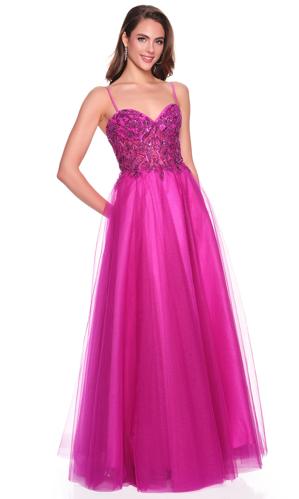 Dave & Johnny 12582 - Embellished Spaghetti Strap Ballgown Ball Gowns