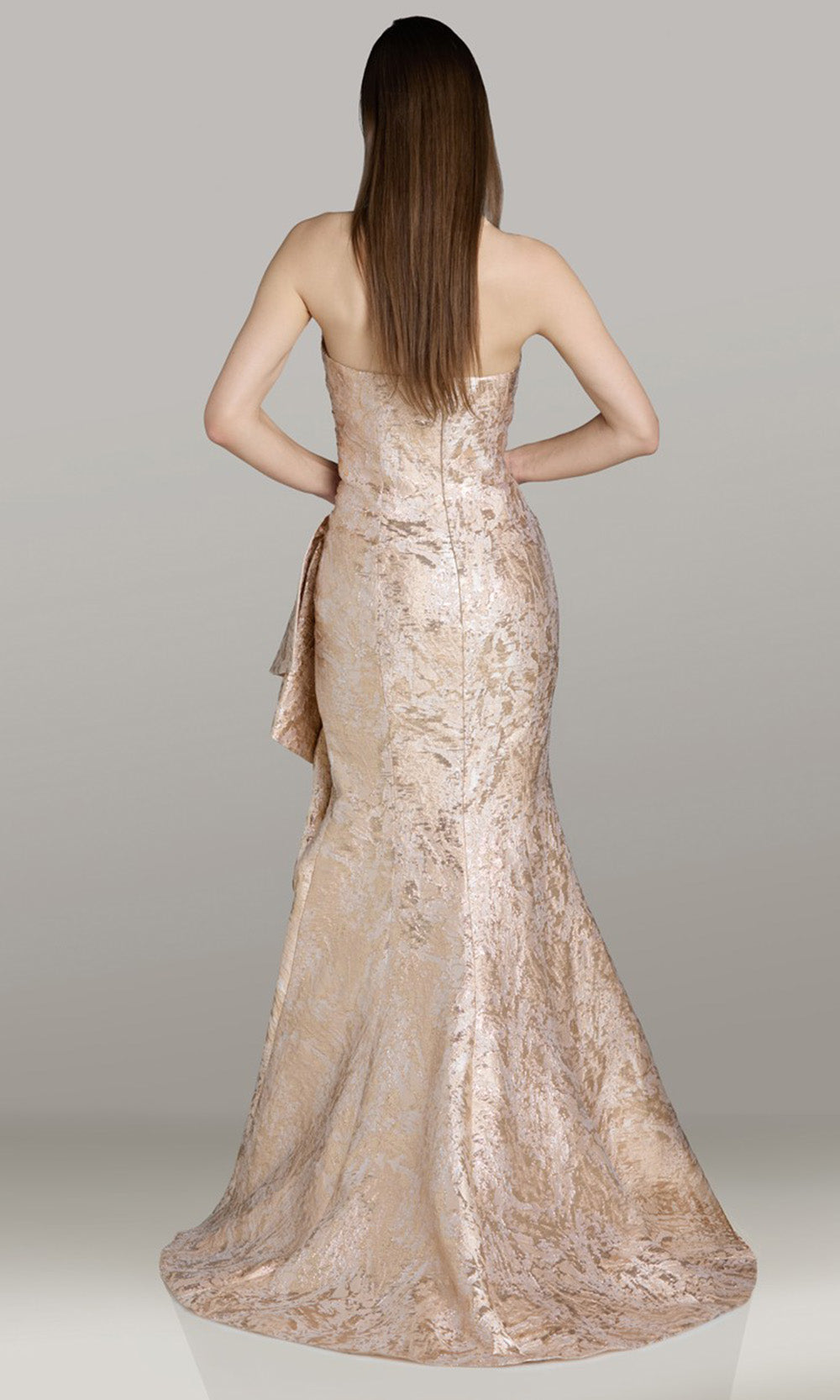 Gia Franco 12590 - Strapless Draped Mermaid Evening Gown Mother of the Bride Dresses in Champagne 
