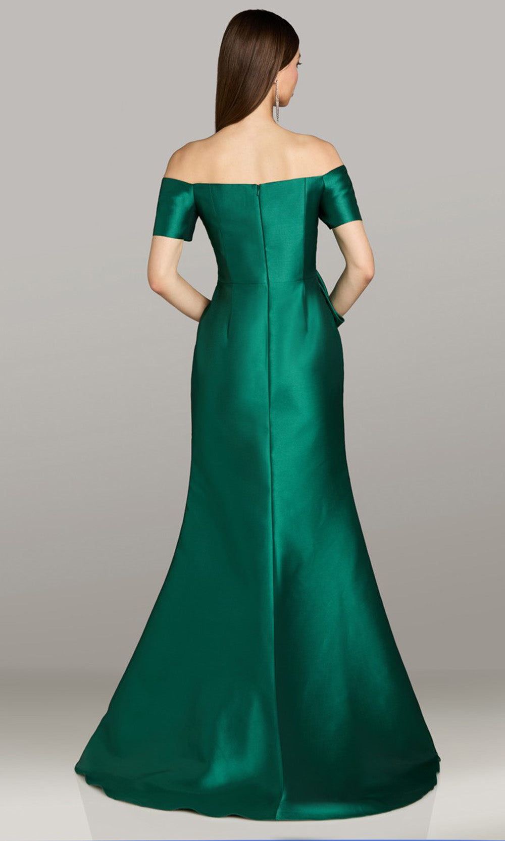 Gia Franco 12593 - Off Shoulder Evening Dress with Pleated Detail Mother of the Bride Dresses in Emerald 