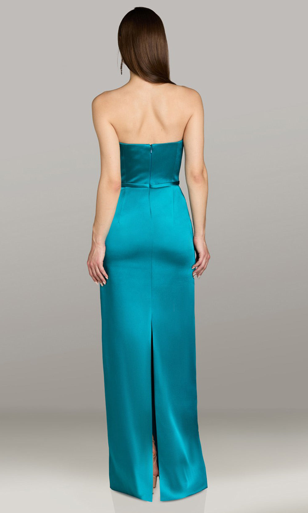 Gia Franco 12596 - Back Slit Asymmetric Evening Dress Mother of the Bride Dresses in Teal 