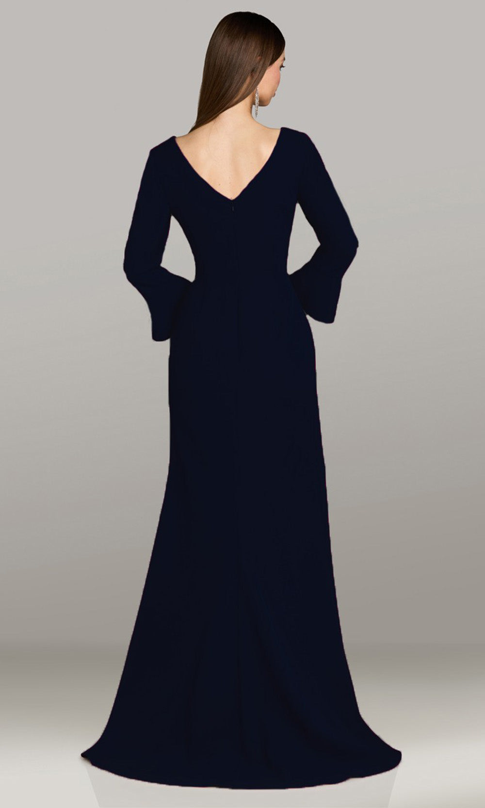 Gia Franco 12598 - Button Detail V-Neckline A-Line Dress Mother of the Bride Dresses in Navy 