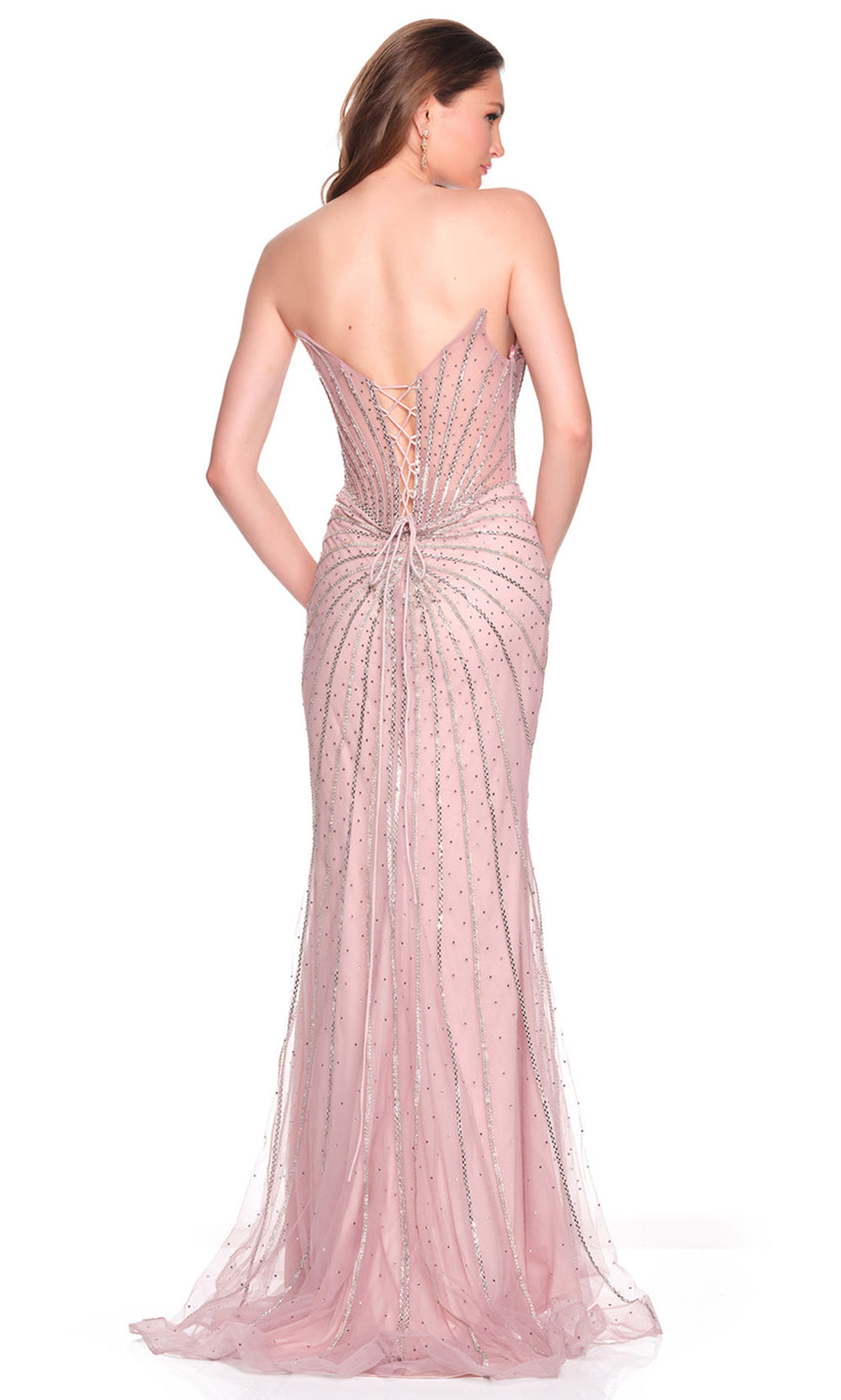 Dave & Johnny 12609 - Lace-Up Back Sweetheart Sparkle Gown Special Occasion Dress