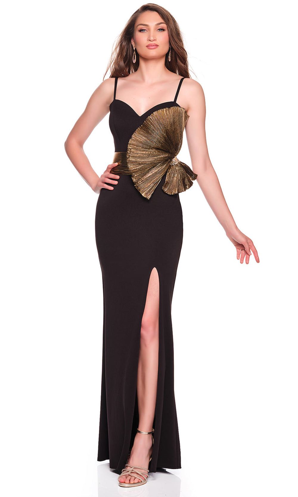 Dave & Johnny 12666 - Fan Accent Sheath Sleeveless Dress Prom Dresses