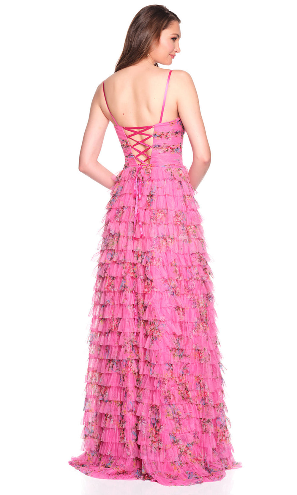 Dave & Johnny 12685 - Cutout Floral Print Sweetheart Gown Prom Dresses