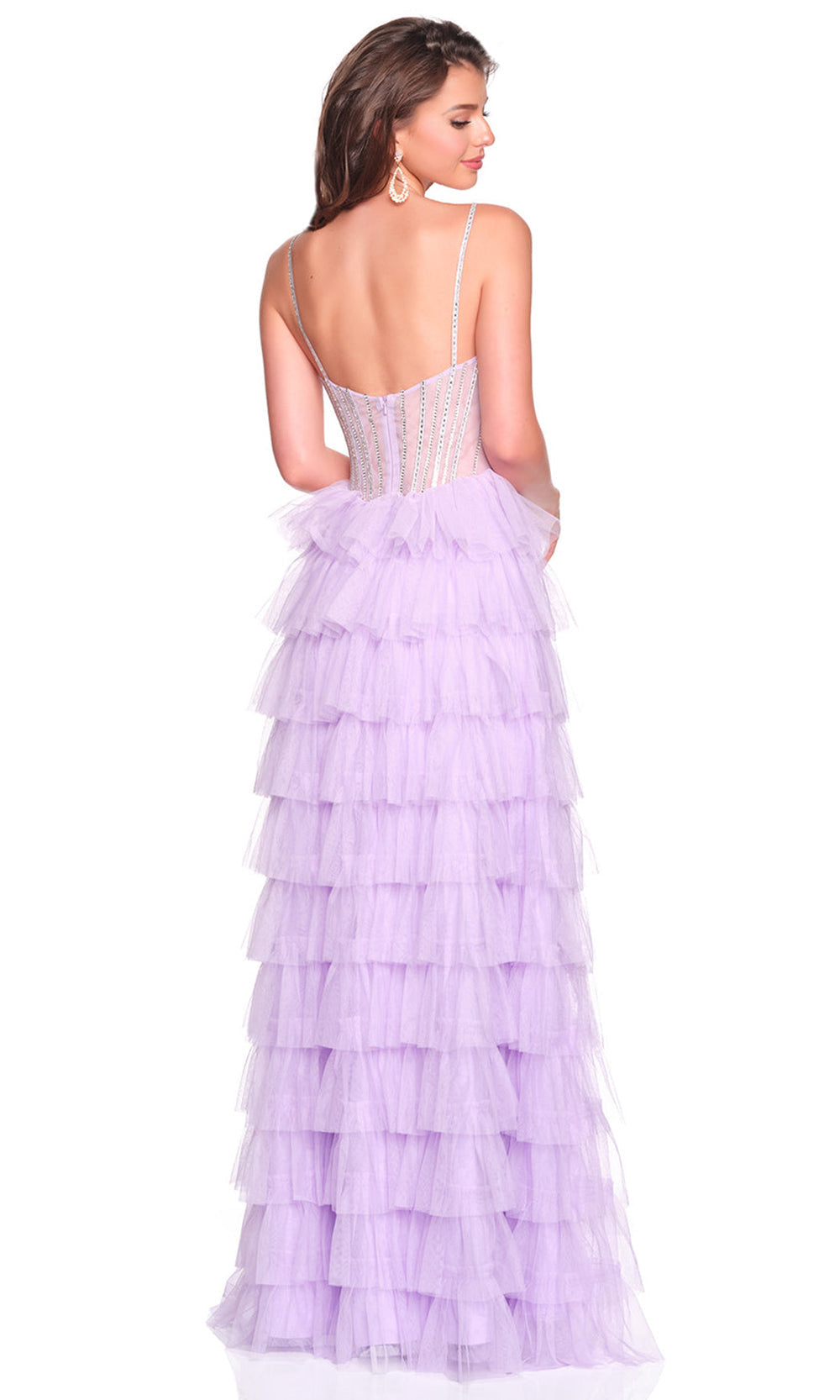 Dave & Johnny 12690 - Layered Beaded Corset A-Line Gown Prom Dresses