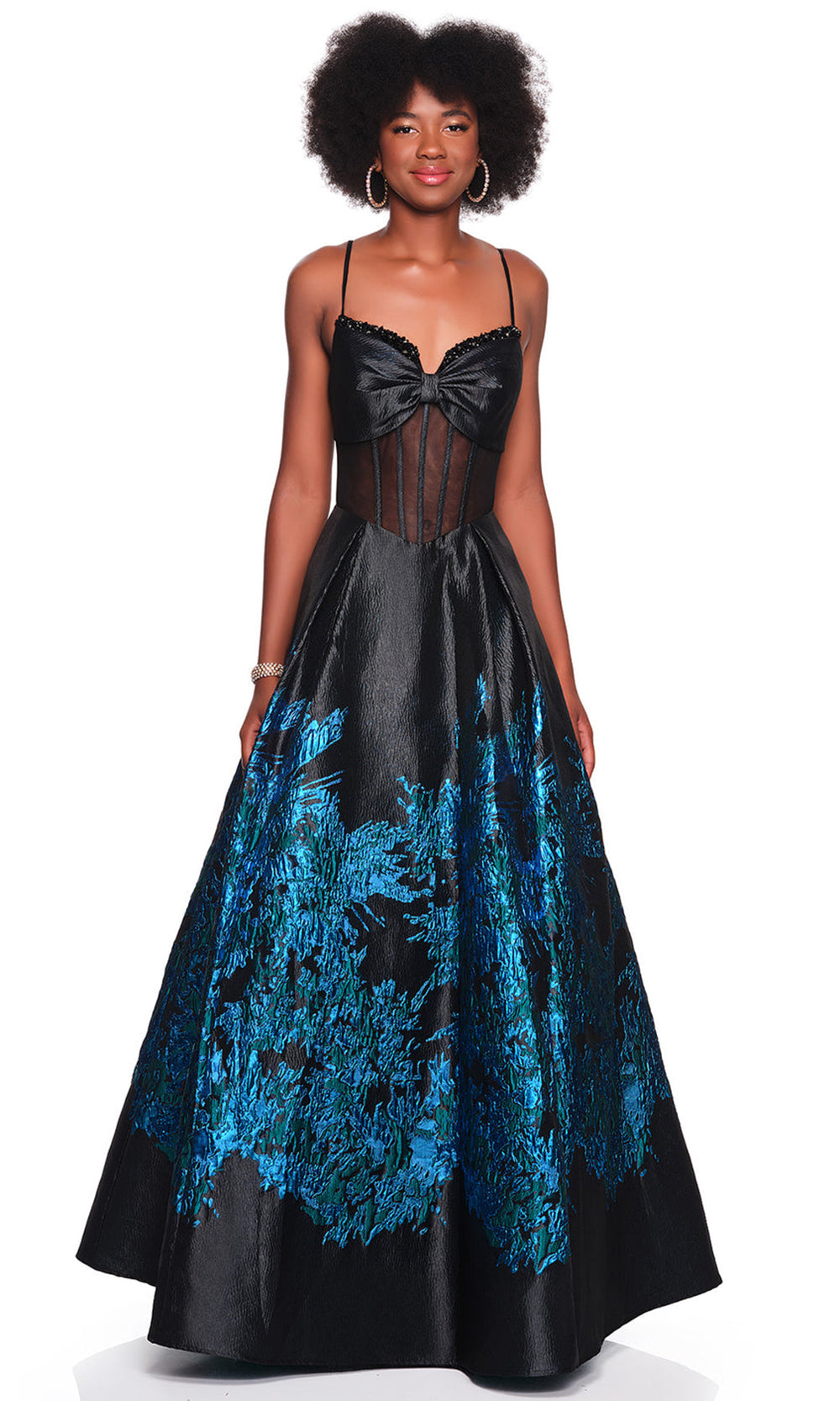 Dave & Johnny 12702 - Sweetheart Pleated Brocade Ballgown Ball Gowns