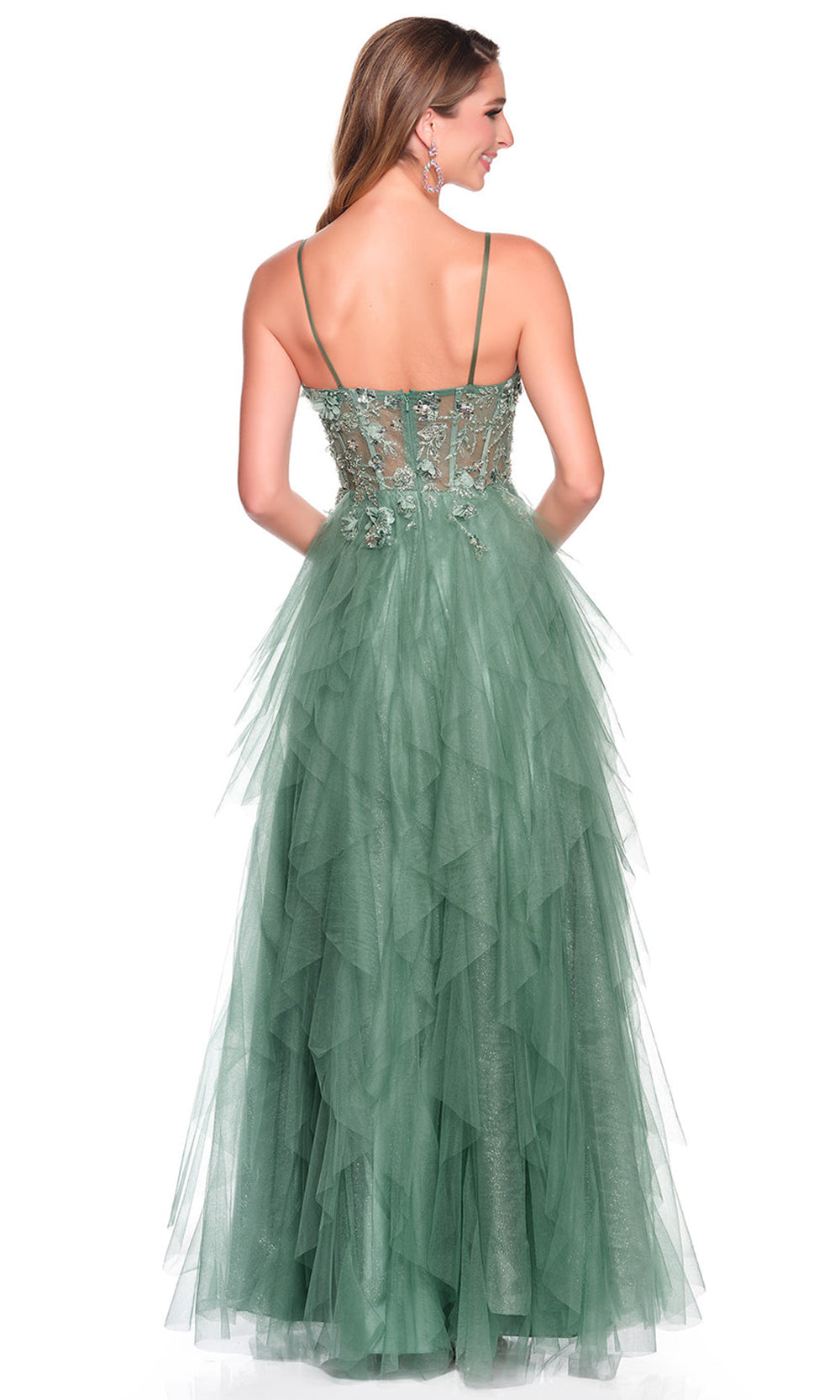 Dave & Johnny 12705 - Ruffled Tulle Sweetheart Prom Gown Prom Dresses