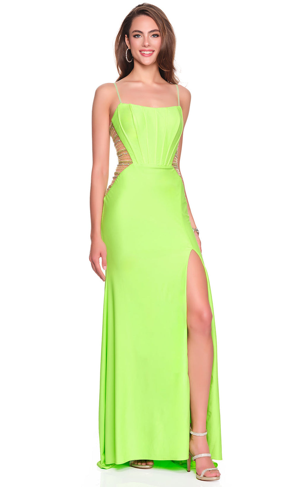 Dave & Johnny 12710 - Embellished Panel Sleeveless Sheath Gown Prom Dresses