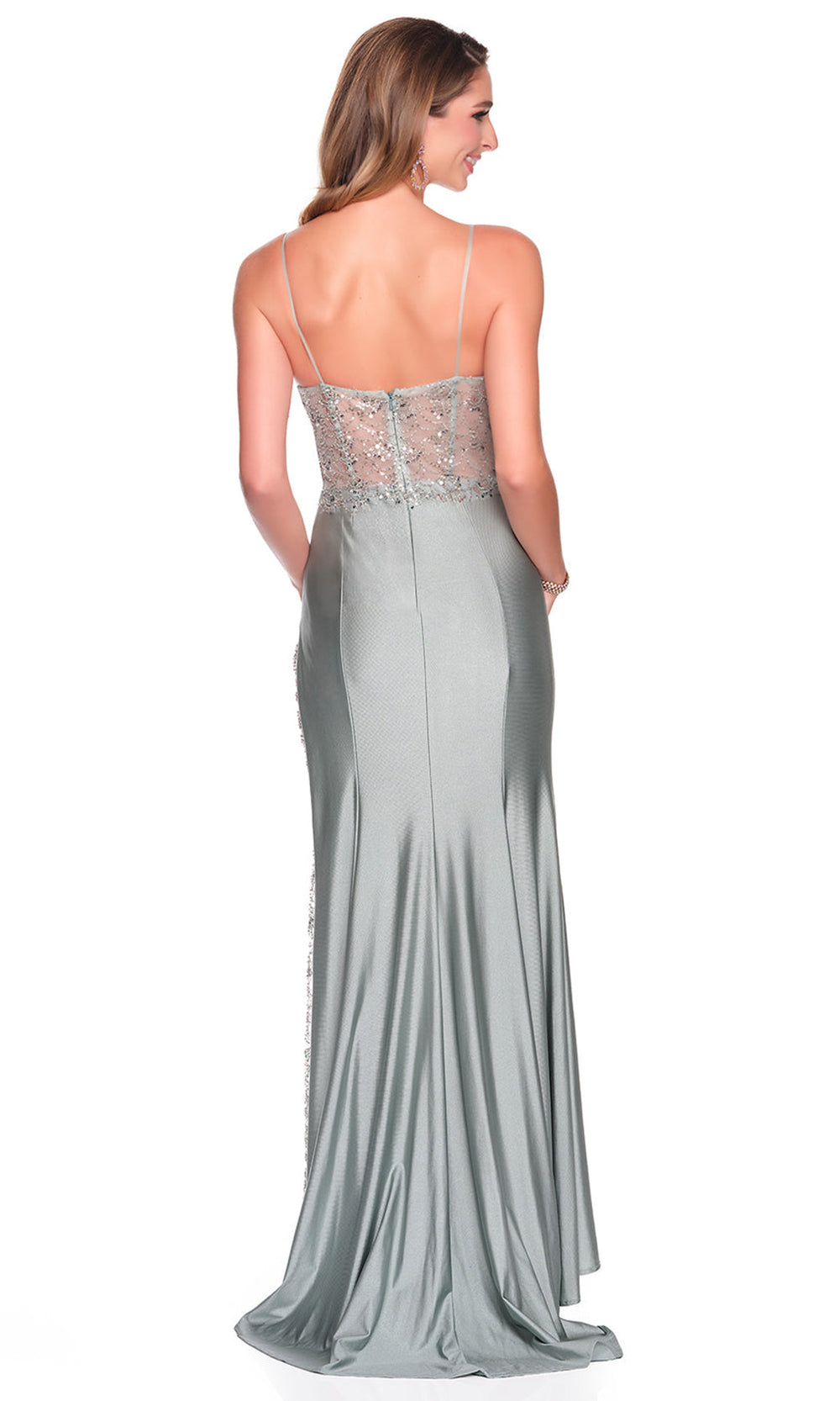 Dave & Johnny 12715 - Beaded Illusion Bodice Sheath Gown Prom Dresses