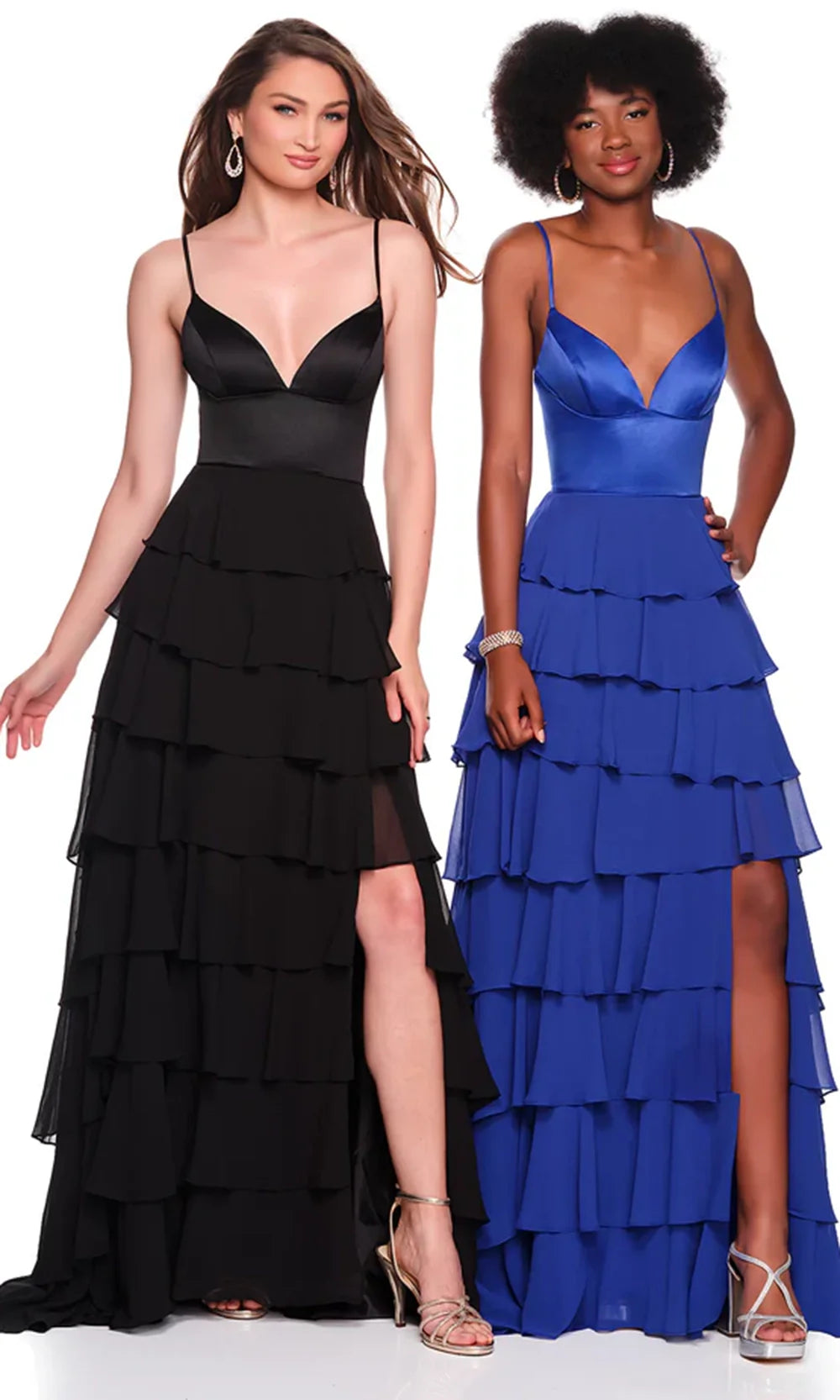 Dave & Johnny 12724 - Spaghetti Strap Tiered Ruffle Dress Prom Dresses