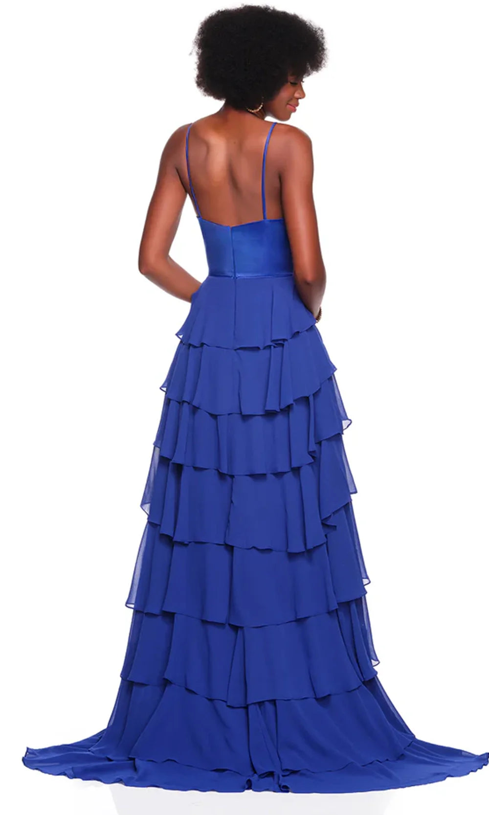 Dave & Johnny 12724 - Spaghetti Strap Tiered Ruffle Dress Prom Dresses