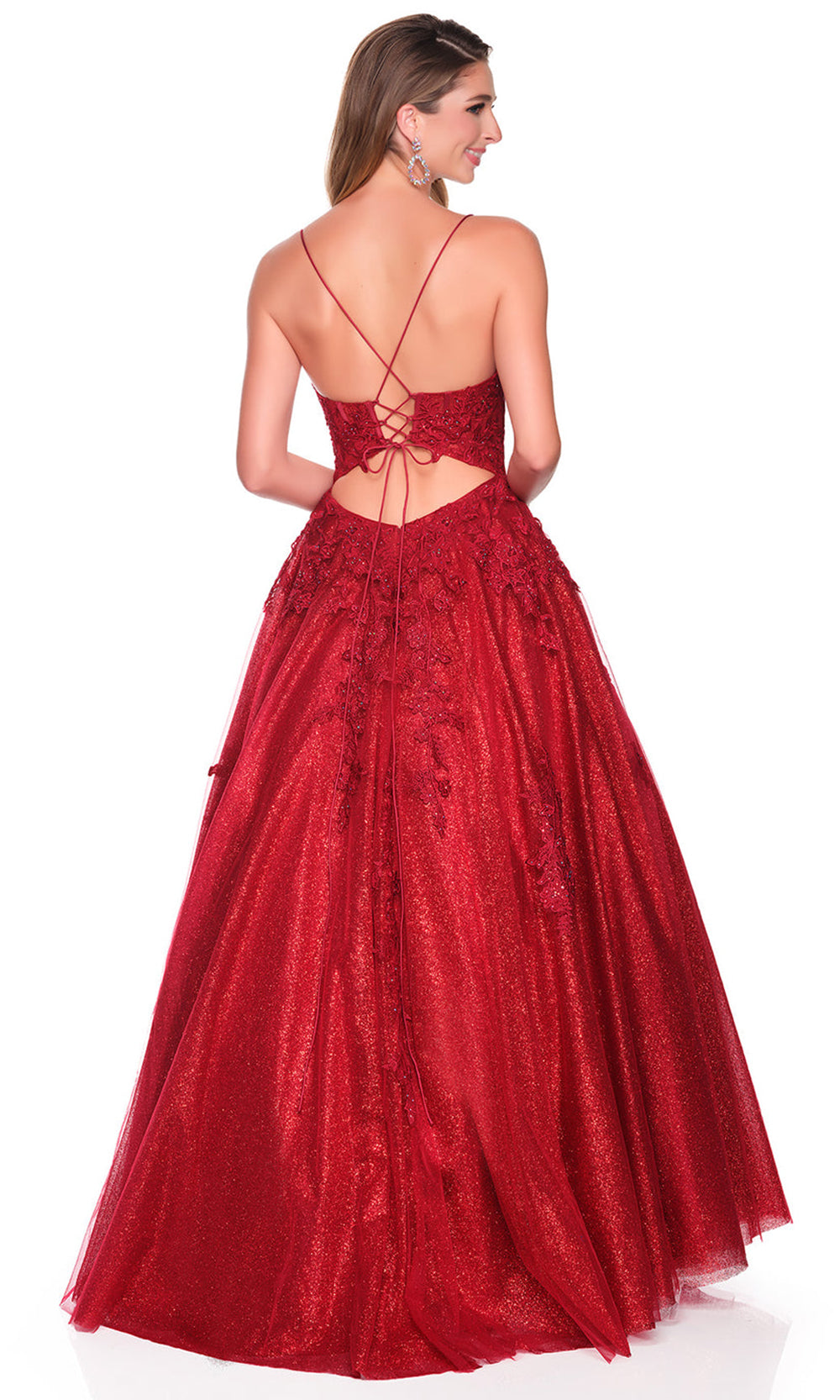 Dave & Johnny 12727 - Lace Embroidered Scoop Ballgown Ball Gowns