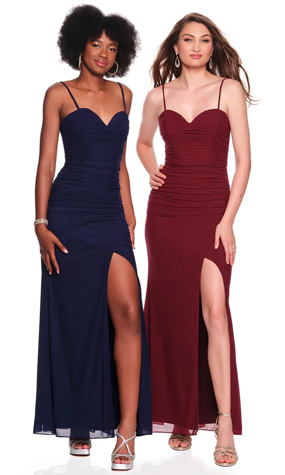 Dave & Johnny 12849 - Lace-Up Back Ruched Fitted Dress Prom Dresses