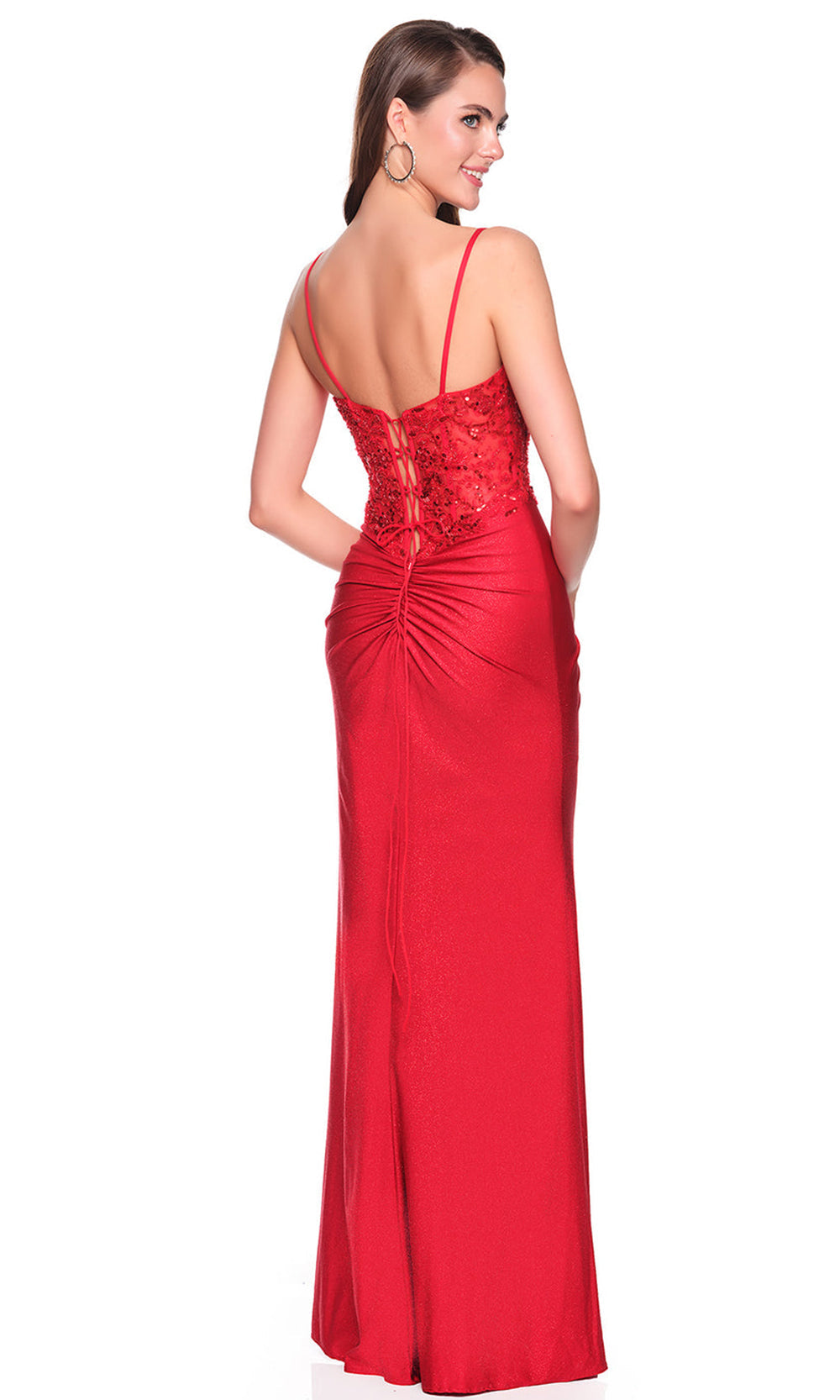 Dave & Johnny 12880 - Lace-Up Back Sweetheart Jersey Dress Prom Dresses