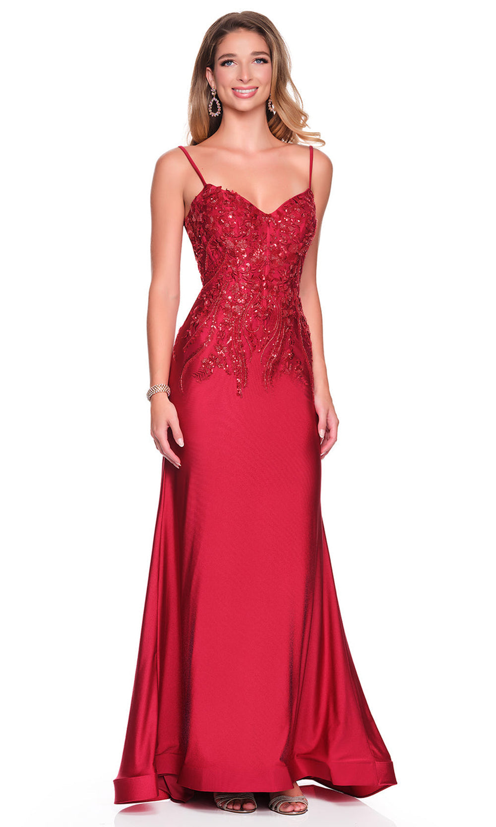Dave & Johnny 12881 - Sweetheart V-Back Beaded Prom Dress Prom Dresses
