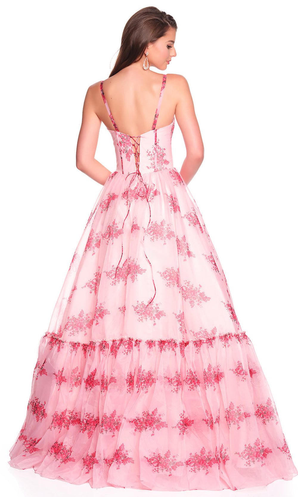 Dave & Johnny 12934 - Printed Corset-Style Sweetheart Gown Prom Dresses