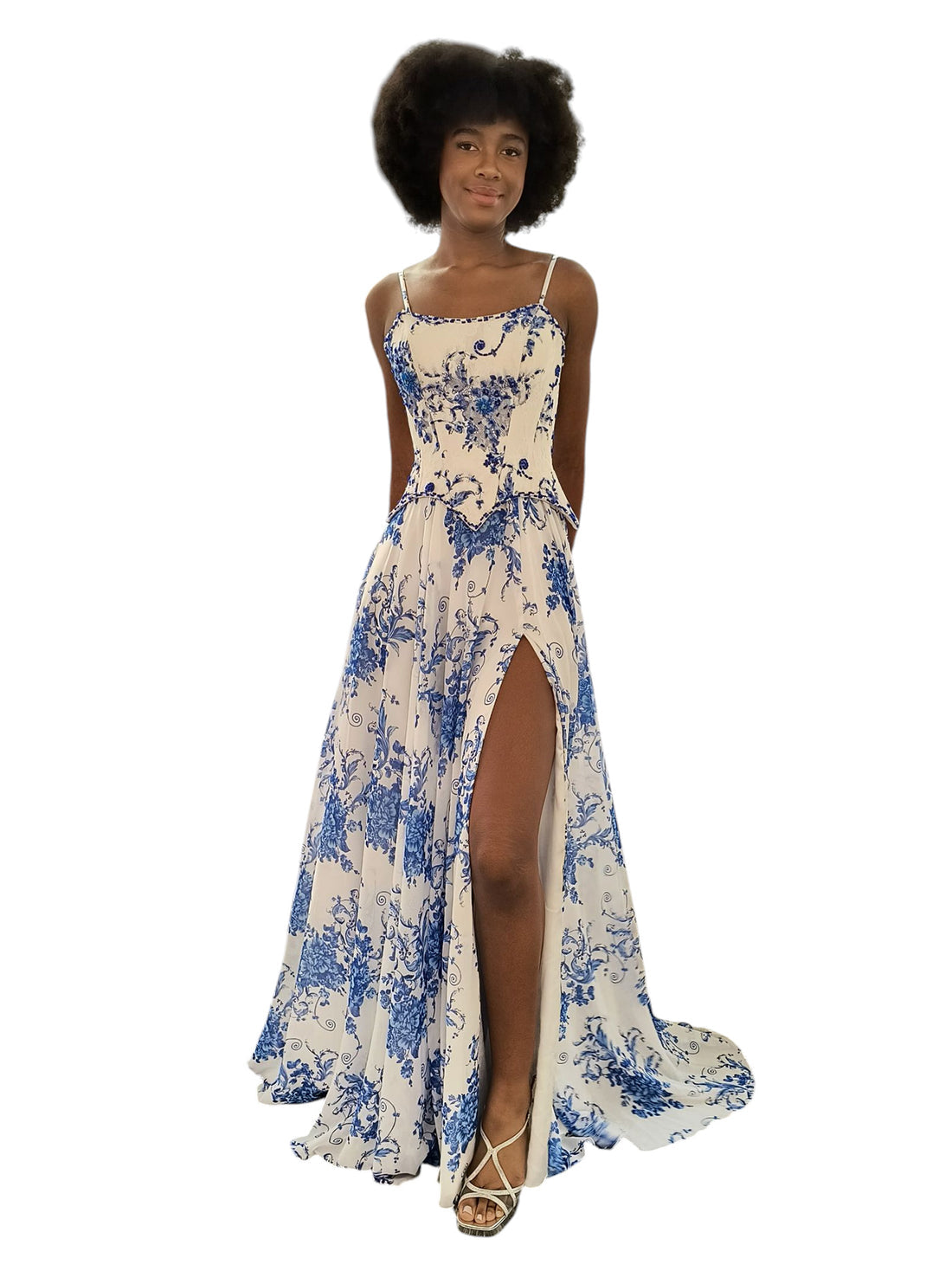 Dave & Johnny 12960 - Flowy A-Line Spaghetti Strap Dress Prom Dresses