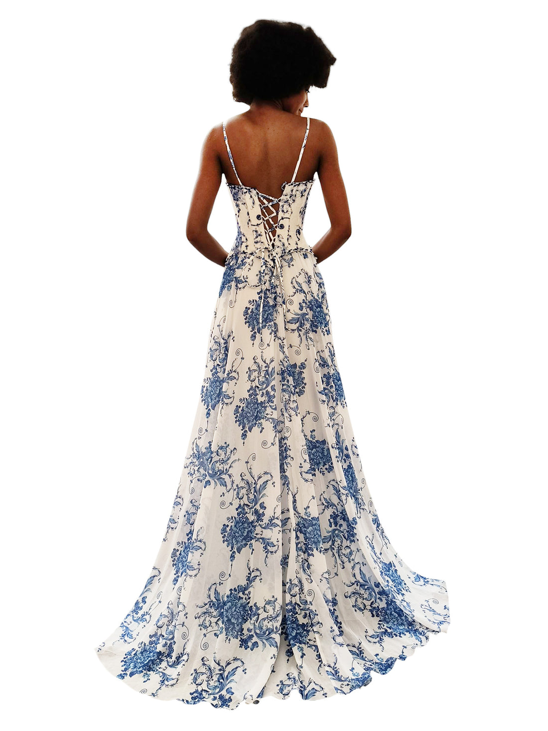 Dave & Johnny 12960 - Flowy A-Line Spaghetti Strap Dress Prom Dresses