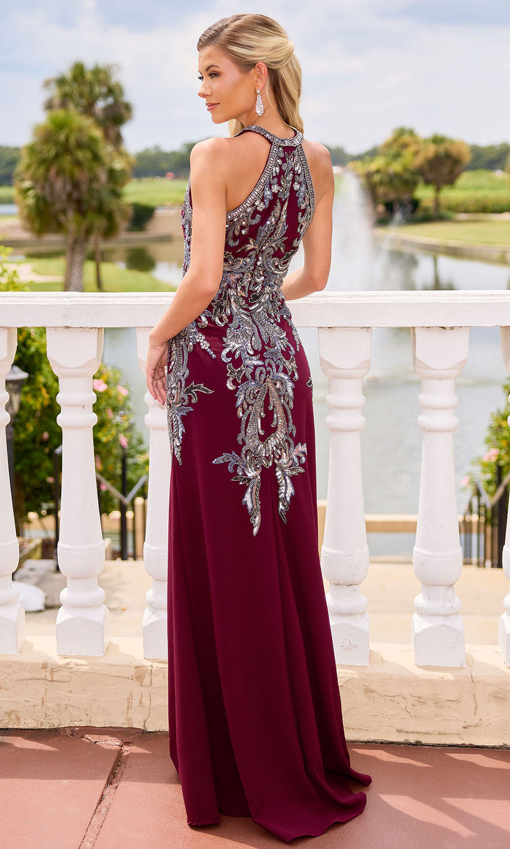 Primavera Couture 13167 - Racerback Beaded Ornate Formal Dress Formal Gowns