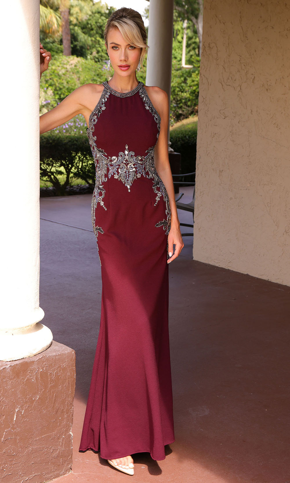 Primavera Couture 13167 - Racerback Beaded Ornate Formal Dress Formal Gowns
