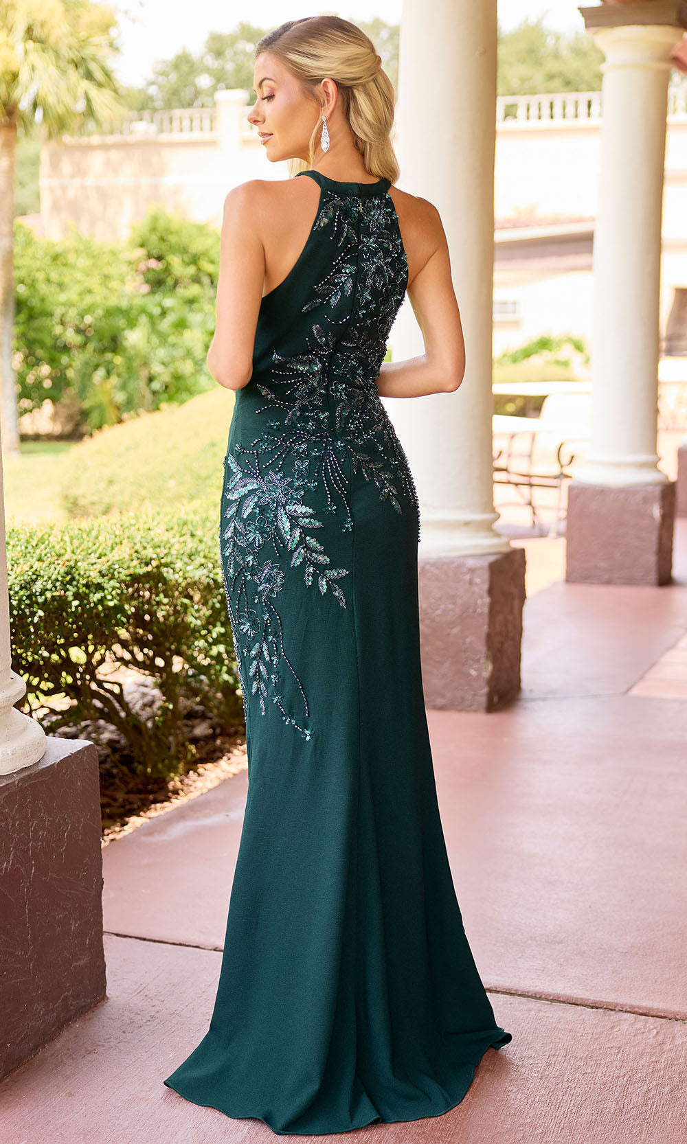 Primavera Couture 13180 - Beaded Applique Racerback Fitted Dress Prom Dresses