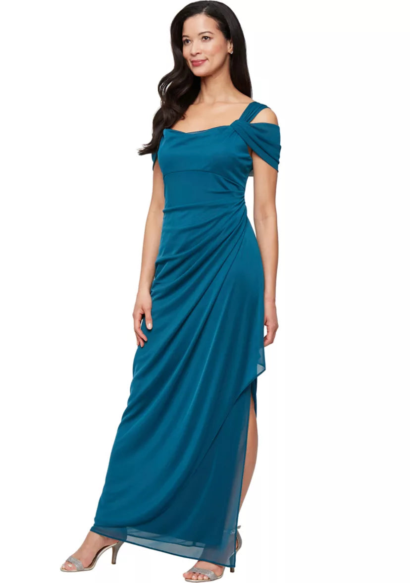 Alex Evenings - 132156 Ruched Cold Shoulder Formal Dress