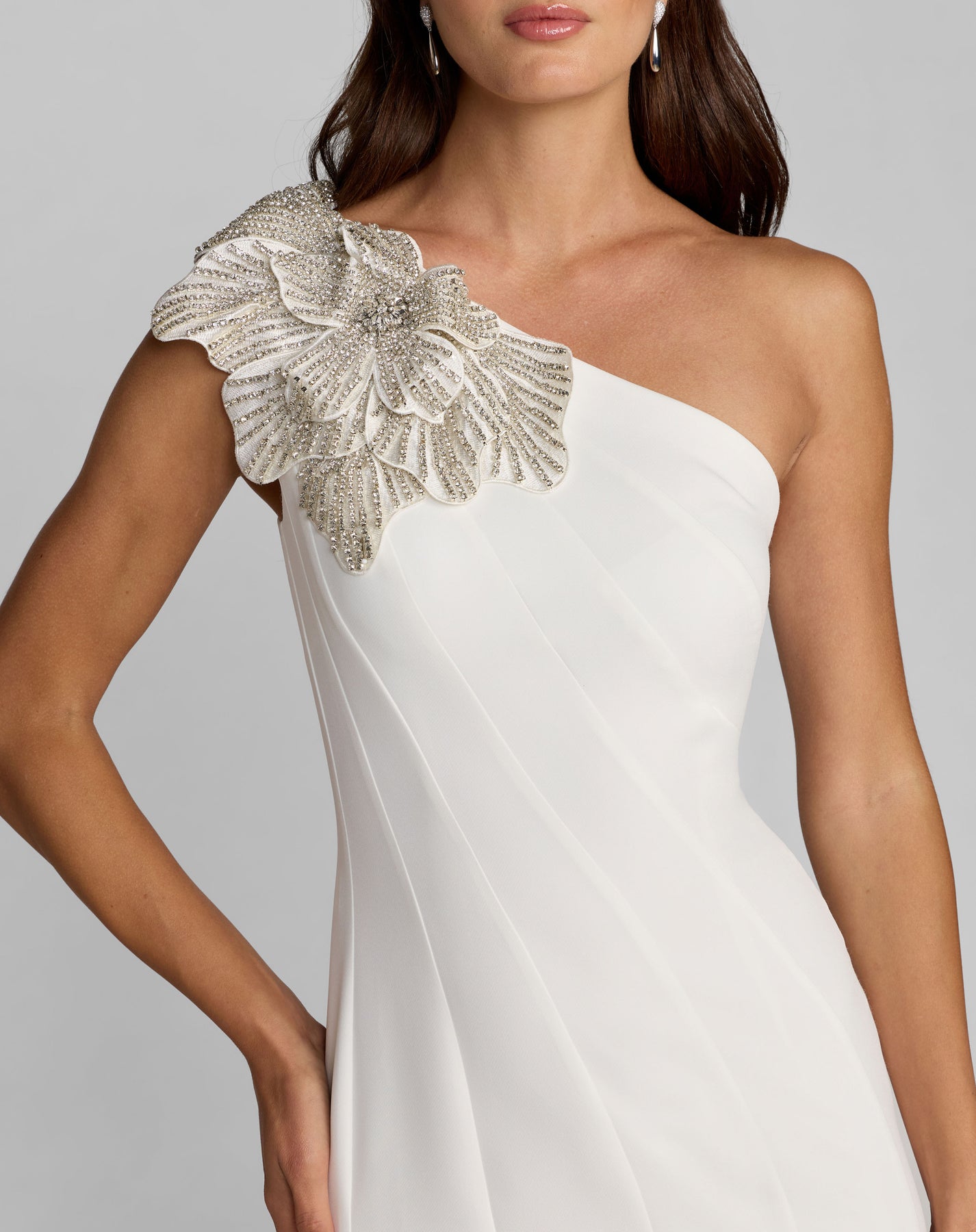 Mac Duggal 13221 - Crystal Flower One Shoulder Dress