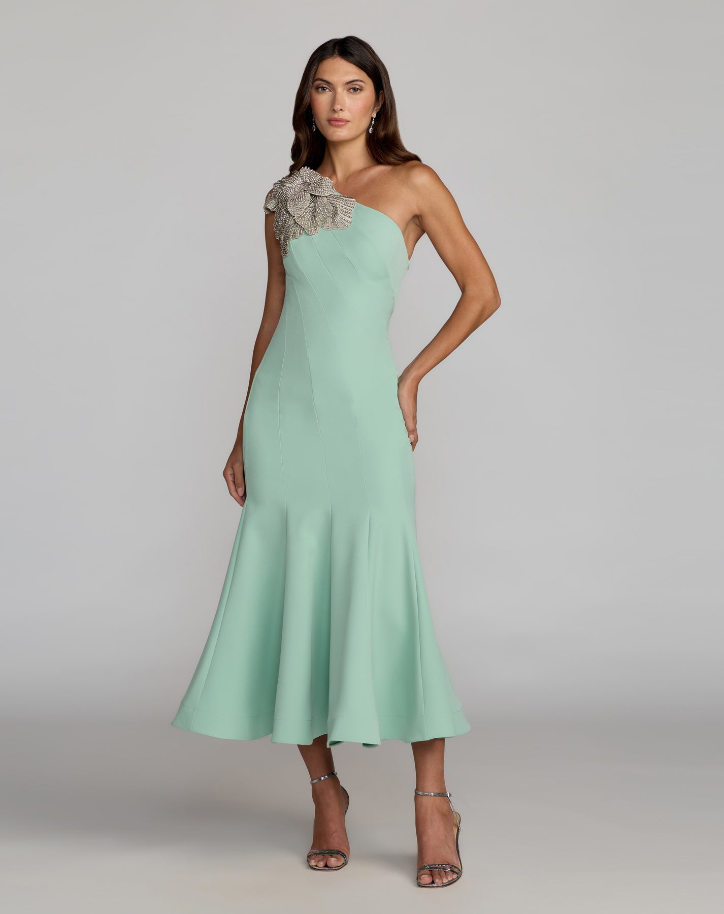 Mac Duggal 13221 - Crystal Flower One Shoulder Dress
