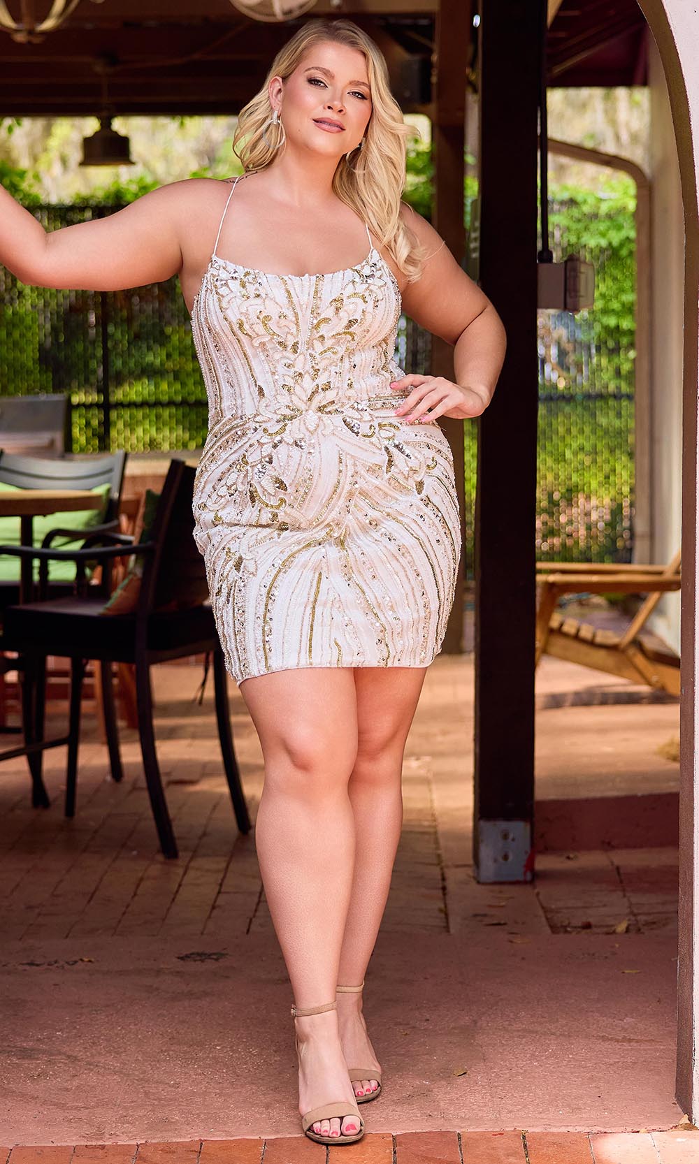 Primavera Couture 14093 - Sleeveless Scoop Mini Dress with Sparkle Cocktail Dresses