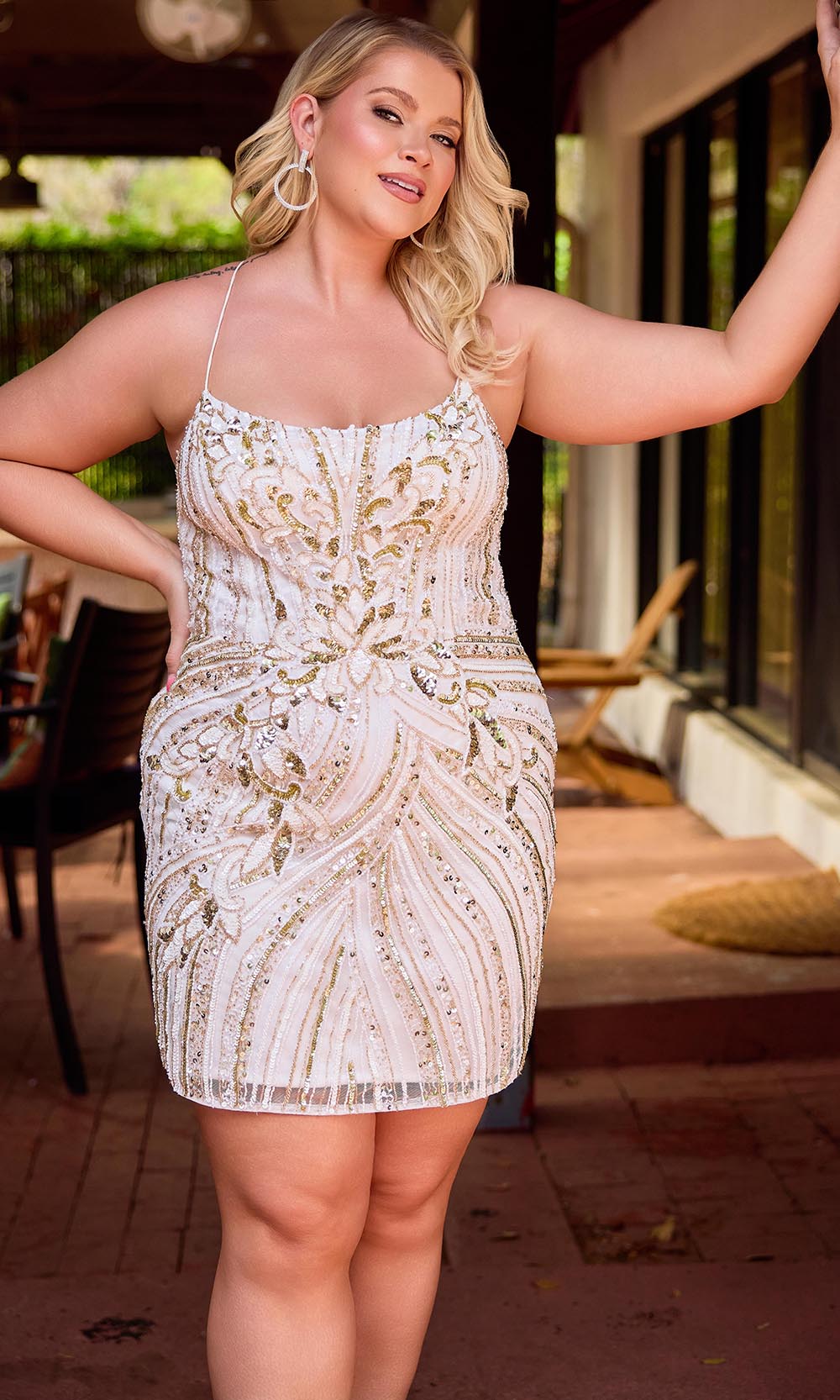 Primavera Couture 14093 - Sleeveless Scoop Mini Dress with Sparkle Cocktail Dresses