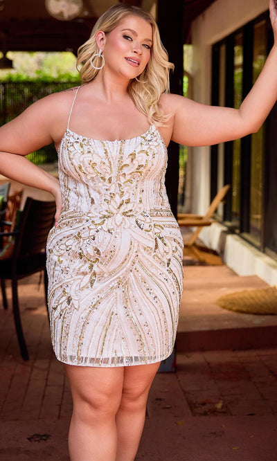 Primavera Couture 14093 - Sleeveless Scoop Mini Dress with Sparkle Cocktail Dresses